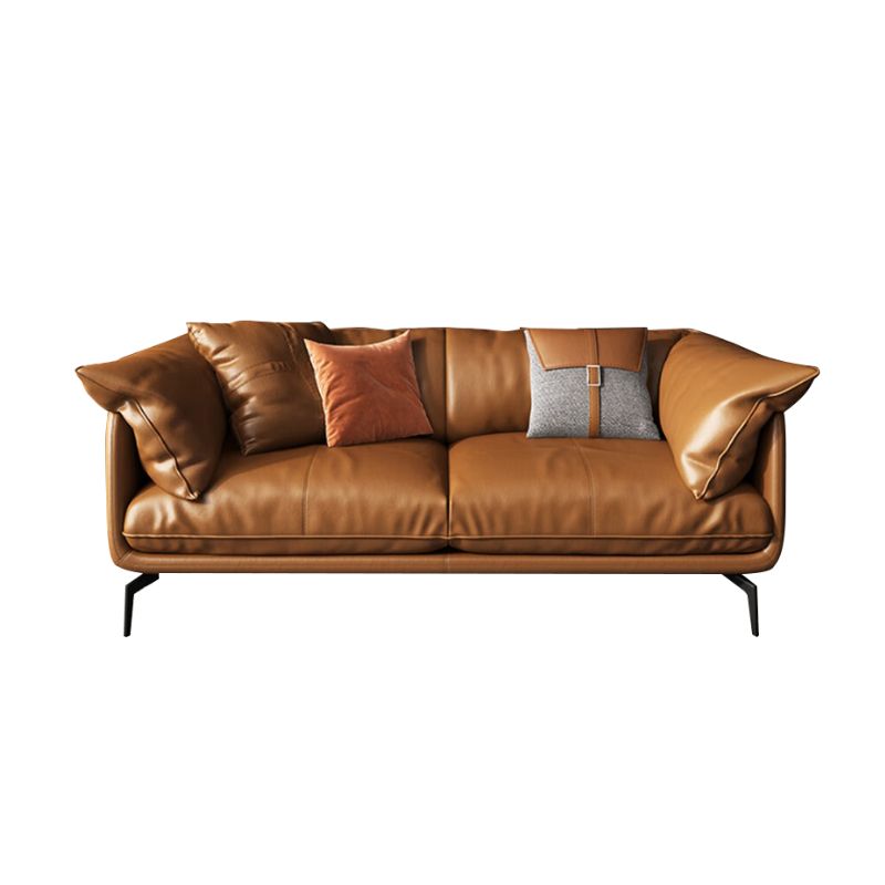 Sekla 4-Seater Tan Leather Sofa