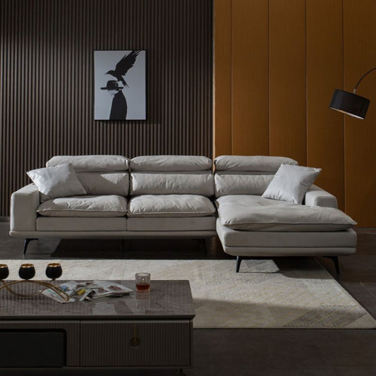 Aurora Light Grey Sectional With Chaise