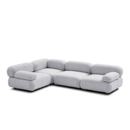 Pane Light Grey L-Shaped Couch