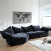 Flore Navy Chenille Sectional Sofa