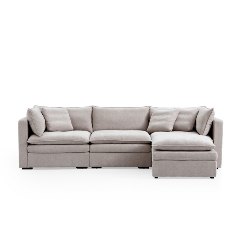 Panino Light Grey 3-Seater Fabric Sofa
