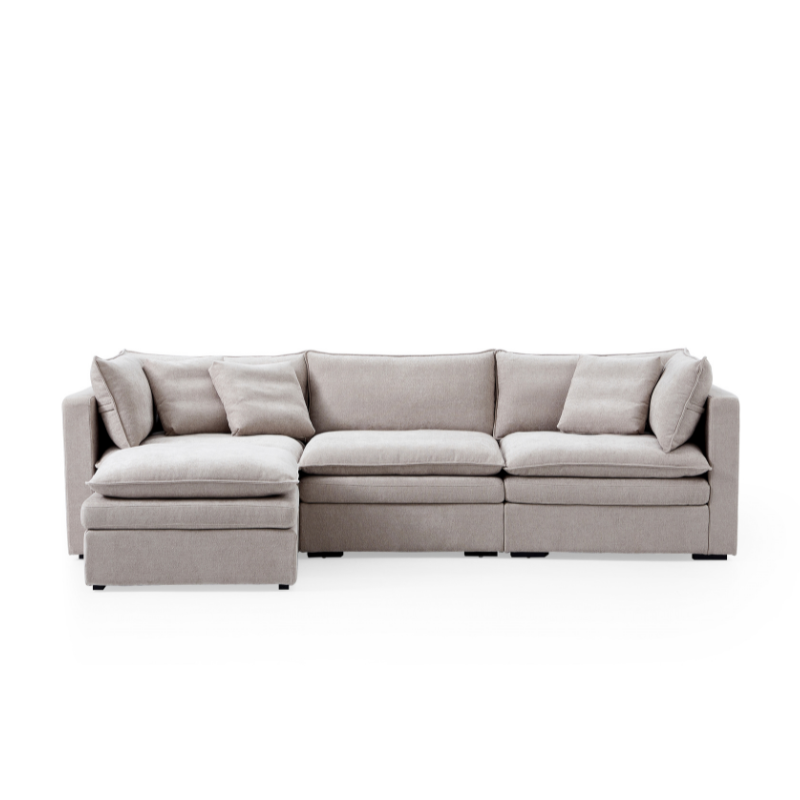 Panino Light Grey 3-Seater Fabric Sofa
