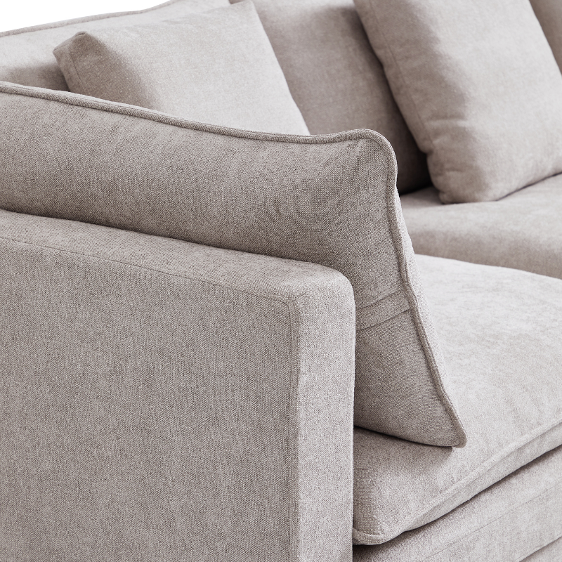 Panino Light Grey 5-Seater Sectional Sofa With Ottoman