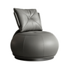 Carlotta Leather Round Swivel Accent Chair