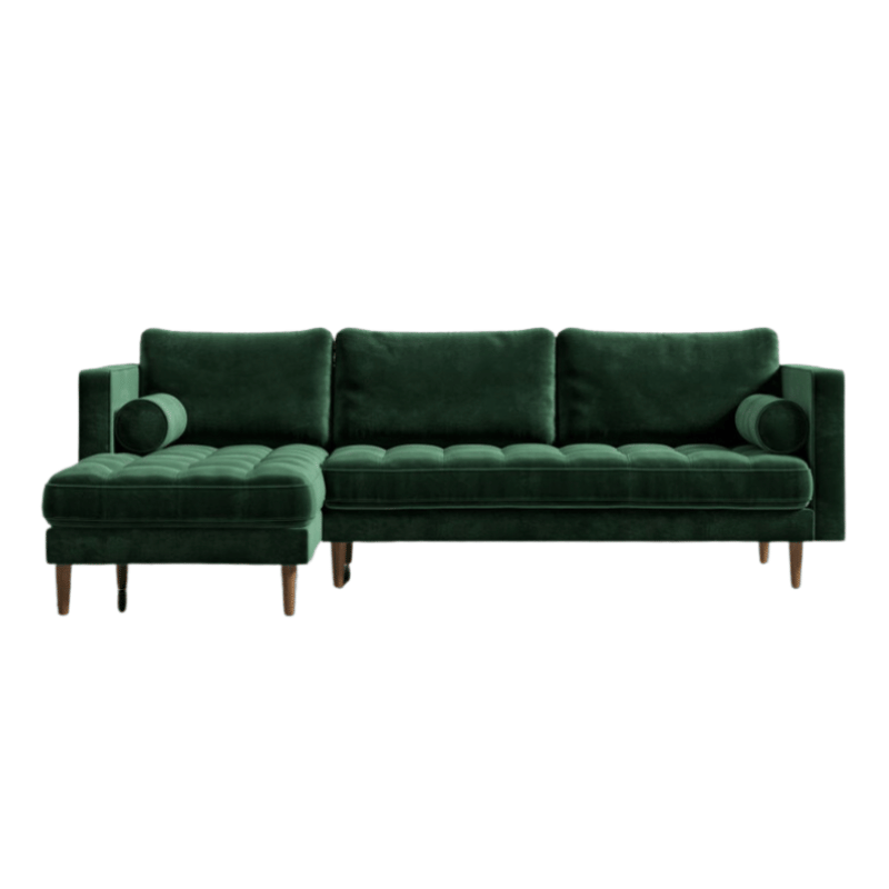 Elettra Velvet Sofa With Chaise