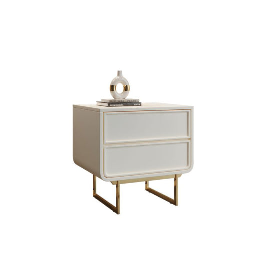 Piera White Bedside Table With Drawers