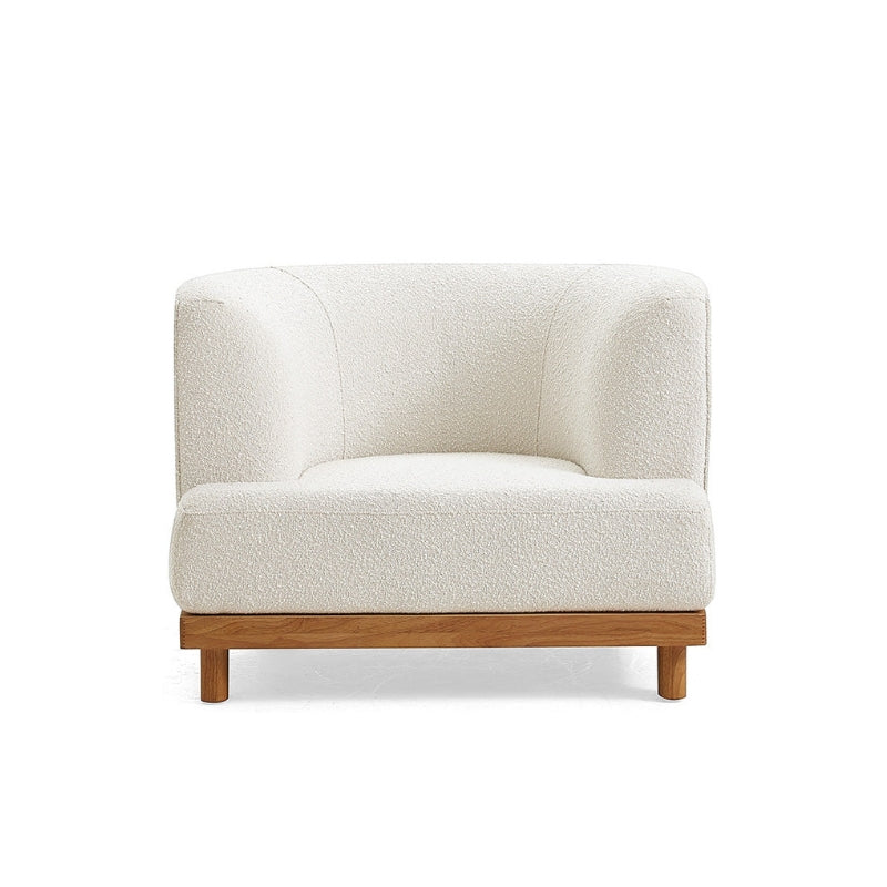 Tepore White Boucle Armchair