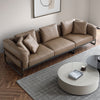 Priscilla Brown Leather 3-Seater Sofa