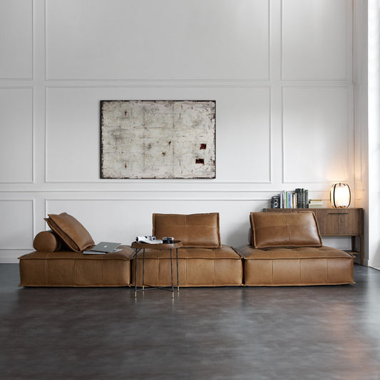 Saverio Leather Modular Sectional Sofa