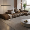 Liana Low-Profile Leather Couch With Open End