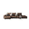 Liana Low-Profile Leather Couch With Open End