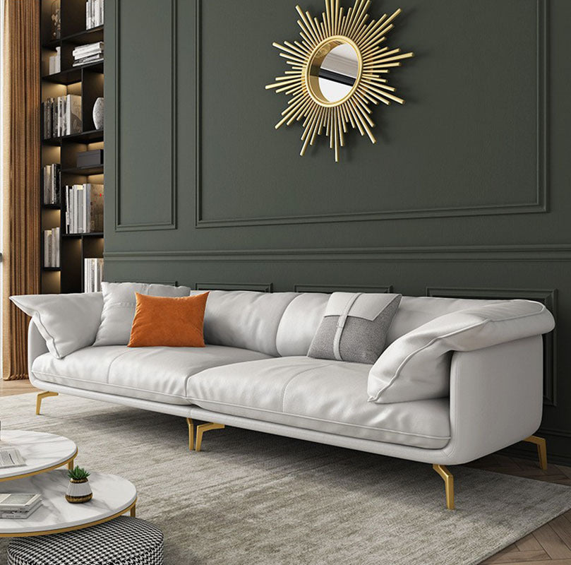 Sekla Modern White Leather Sofa