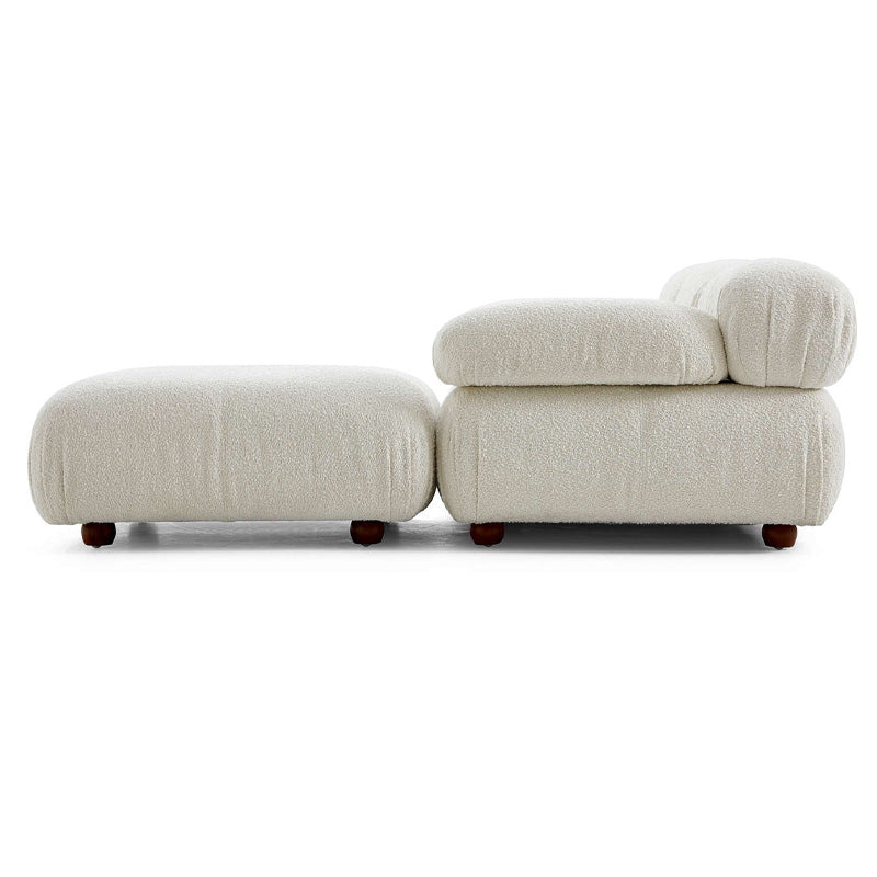 Pane White Boucle Modular 3-Seater Sofa