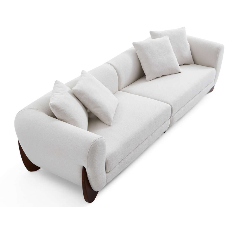 Greta White Boucle Couch